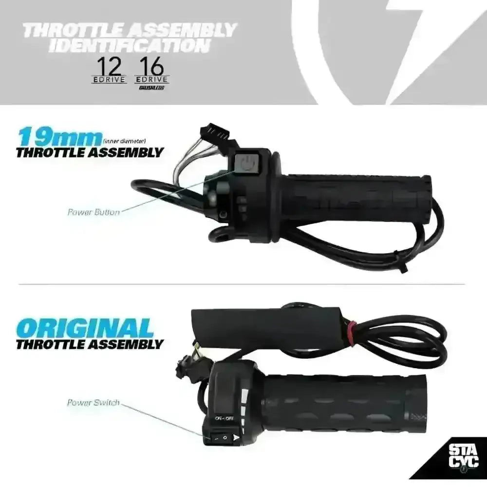 Stacyc Bike 19mm Mini - Bar Conversion Kit 12 - 16eDrive (Original Black Stem Only) - Balance Bike