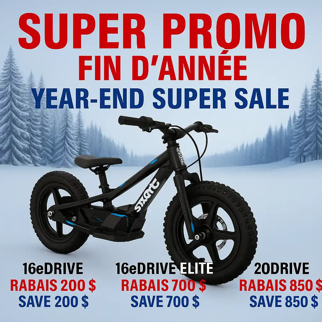 16edrive electric bike with black frame and blue accents, designed for children.