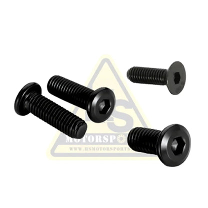 Black hex socket head cap screws with threaded shafts and rounded heads for 90-degree gearbox mounting Stacyc 18-20 eDrive