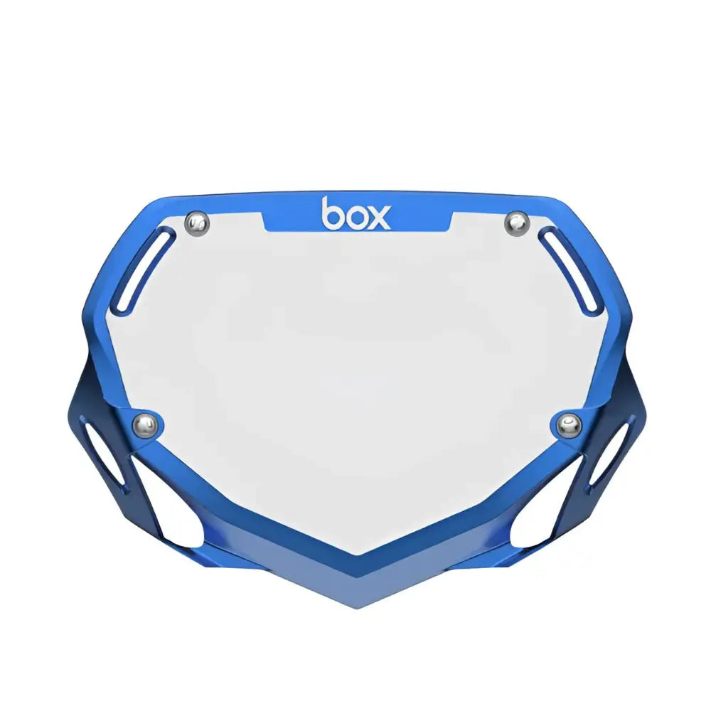 Box Two Bike Number Plate - Blue Chrome - Plaque à Numéro