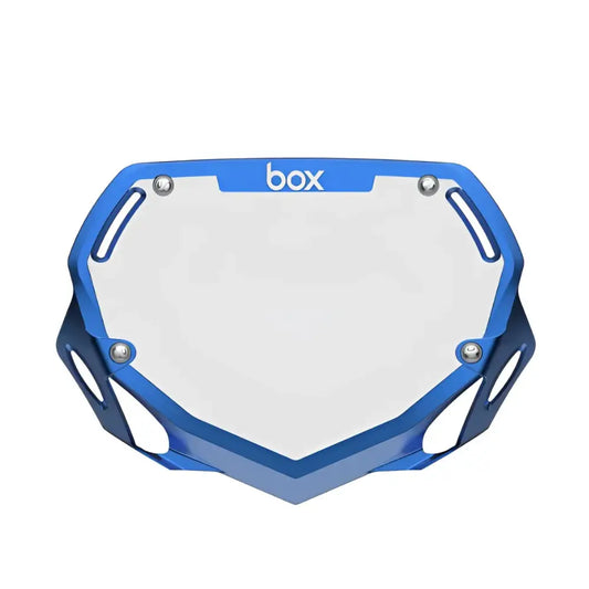 Box Two Bike Number Plate - Blue Chrome - Plaque à Numéro