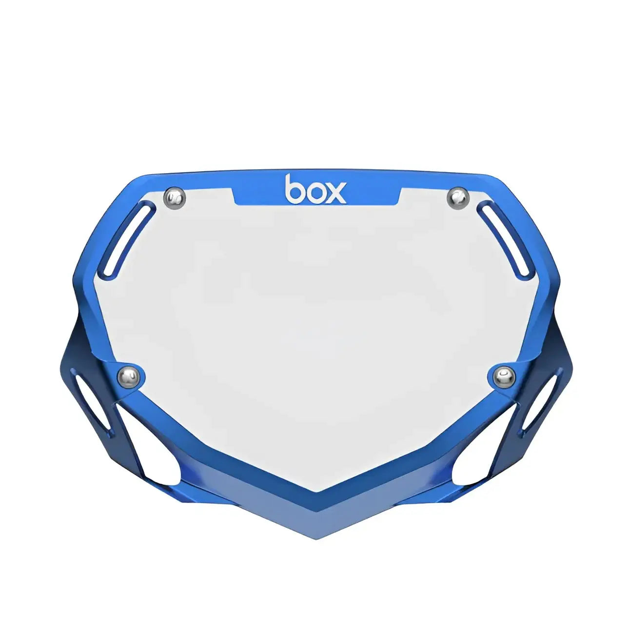 Box Two Bike Number Plate - Blue Chrome - Plaque à Numéro