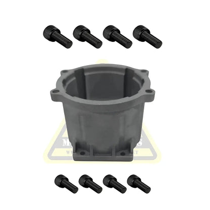 Black plastic reinforced planetary gearbox housing with eight screws for stacyc 18-20eDrive mounting bracket