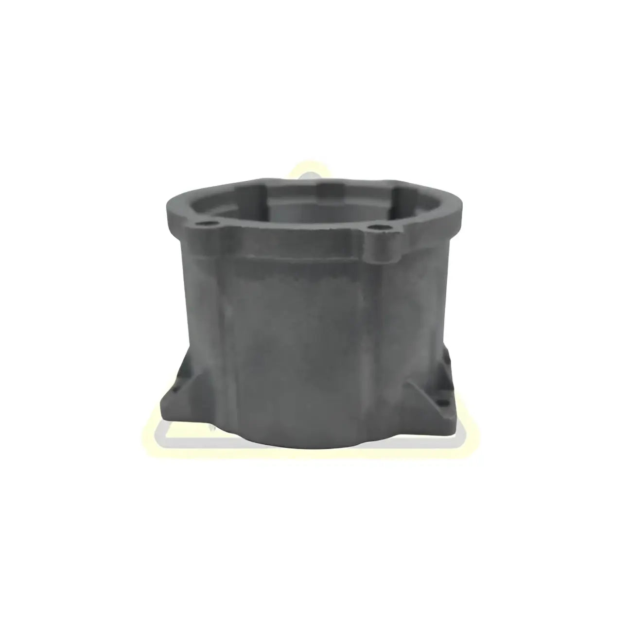 Dark gray plastic reinforced planetary gearbox housing with integrated mounting flanges and threaded holes for stacyc 18-20edrive