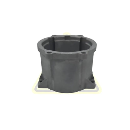 Dark gray industrial-grade plastic reinforced planetary gearbox housing with integrated mounting flanges and threaded holes